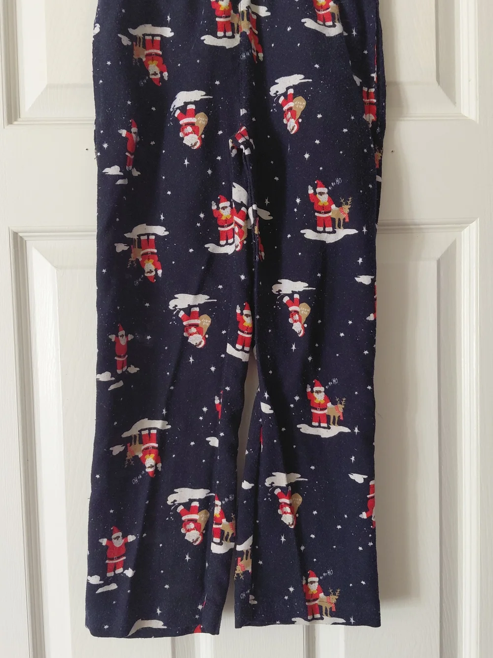 Kids Navy Santa Print Pajama Set